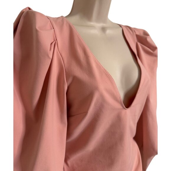 Free People Va Va Voop Size Small Intimately Bodysuit NWT Puff Sleeve Heart Haze - Picture 9 of 16